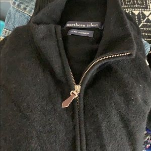 Black Cashmere Half Zip Men’s L Northern Isles